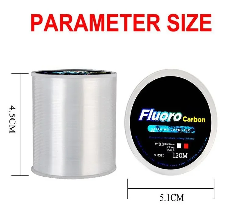 Senar Pancing 120M 0.20Mm-0.60 - Fluorocarbon Line ulasan dan harga